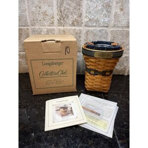 LONGABERGER 2001 Collectors Club Charter Member Renewal Basket, Liner, Protector
